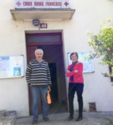 Françoise chargée de l'aide Alimentaire et Alain de la BA81