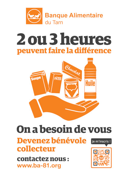 Banque alimentaire 81 Collecte affiche bénévoles