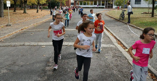 Les courses se sont enchaînées hier après-midi aux abords des bâtiments du lycée. En haut, les filles sur le départ, 1 600 élèves au total se sont mobilisés pour le cross Ela. 